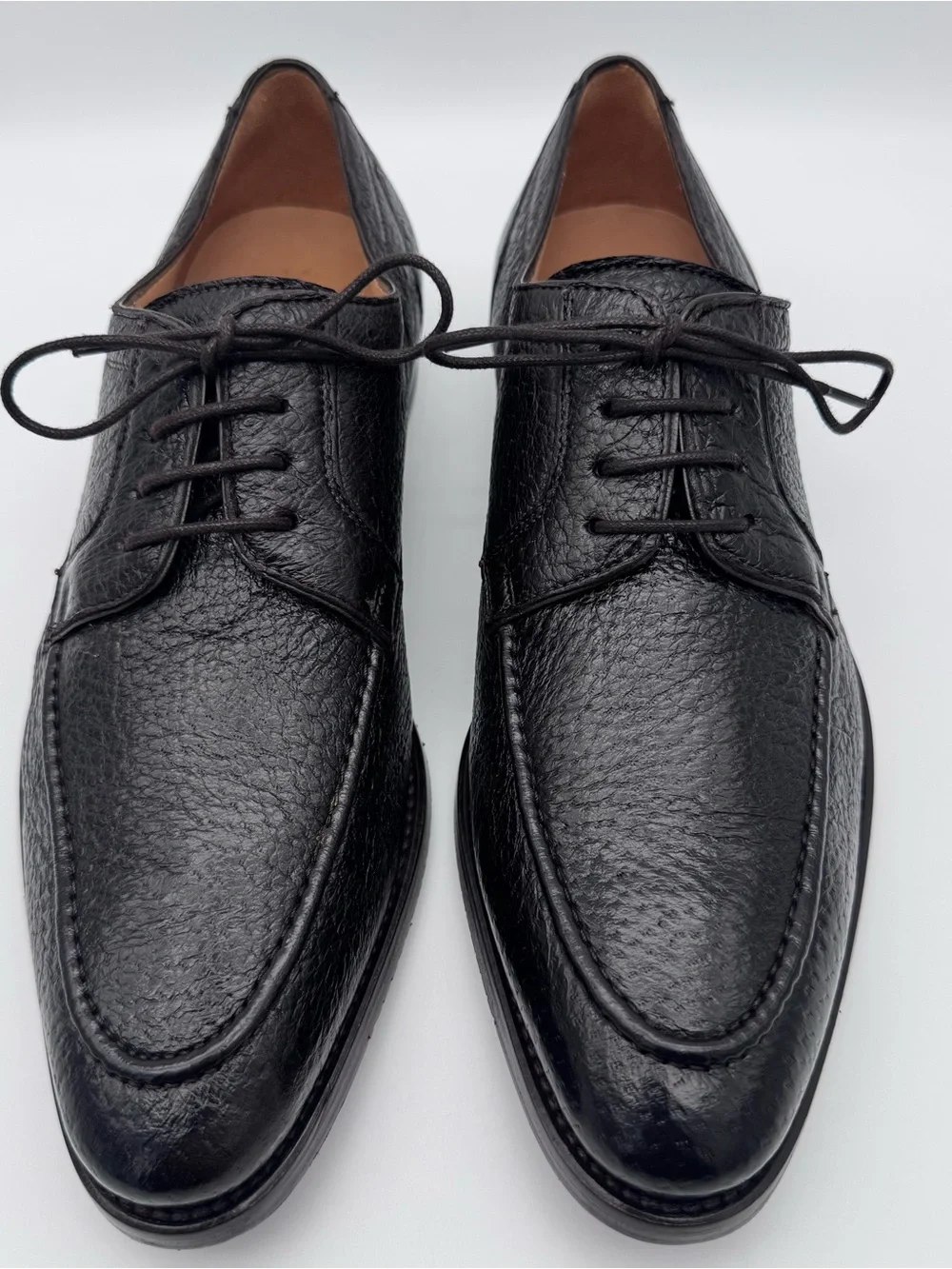 Mezlan Ponza Chocolate Brown Deerskin Leather Oxford Shoes Men 9 M Made In Spain